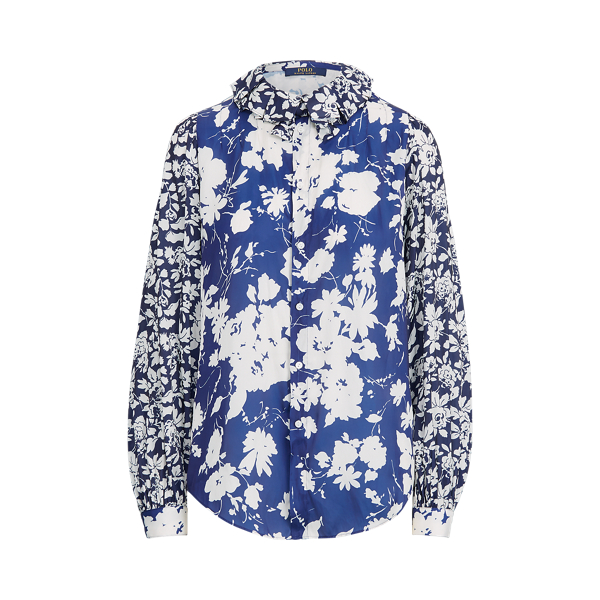 Floral Satin Blouse Polo Ralph Lauren 1