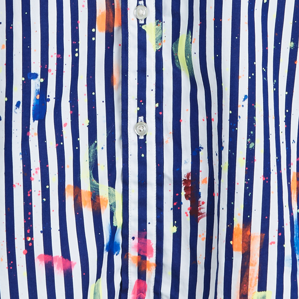 Navy/White Paint-Splatter Cotton Shirt Polo Ralph Lauren 7