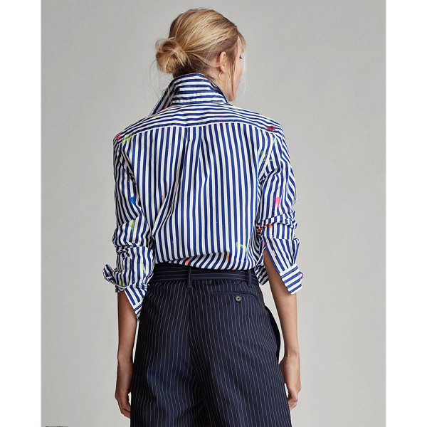 Navy/White Paint-Splatter Cotton Shirt Polo Ralph Lauren 4