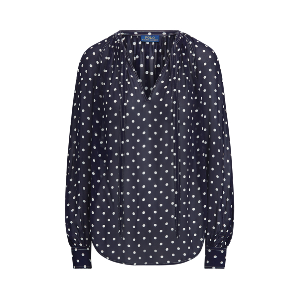 Georgette Tie-Neck Shirt Polo Ralph Lauren 1
