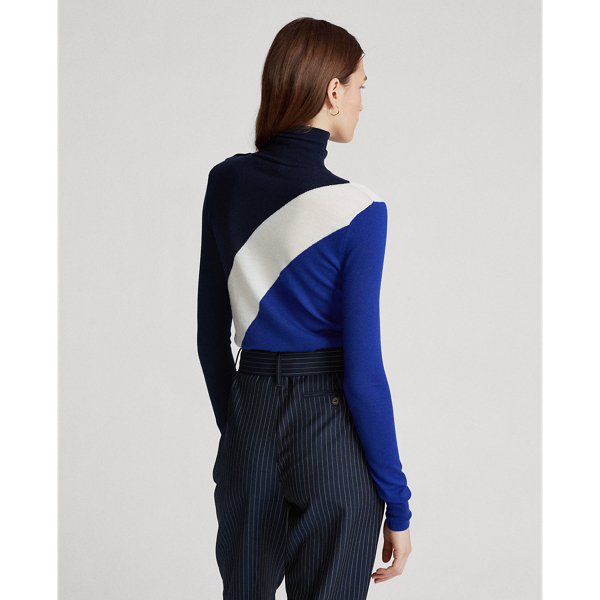 Navy Multi Buttoned-Placket Roll Neck Polo Ralph Lauren 5