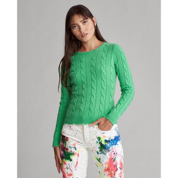Tiller Green Distressed Cashmere Jumper Polo Ralph Lauren 4