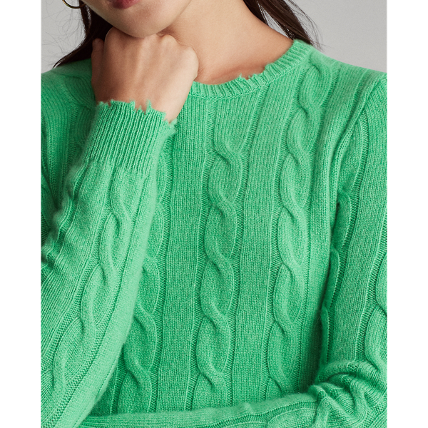 Tiller Green Distressed Cashmere Jumper Polo Ralph Lauren 7