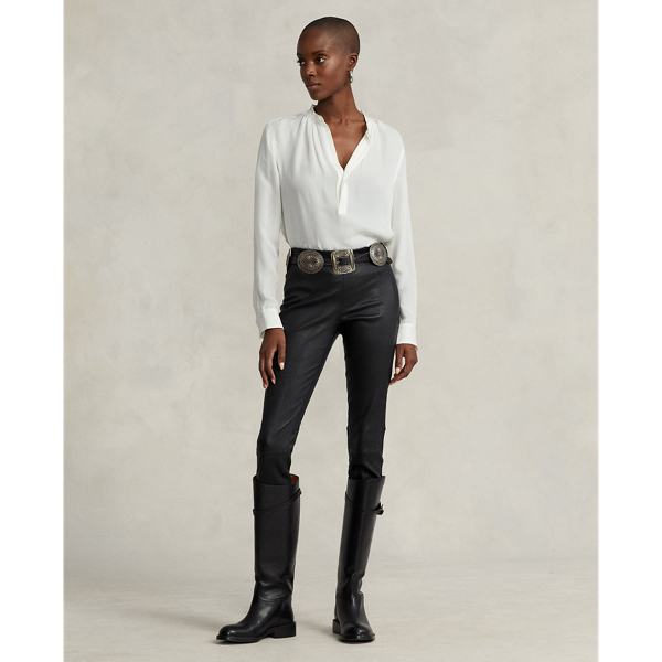 Trophy Cream Silk-Blend Blouse Polo Ralph Lauren 4