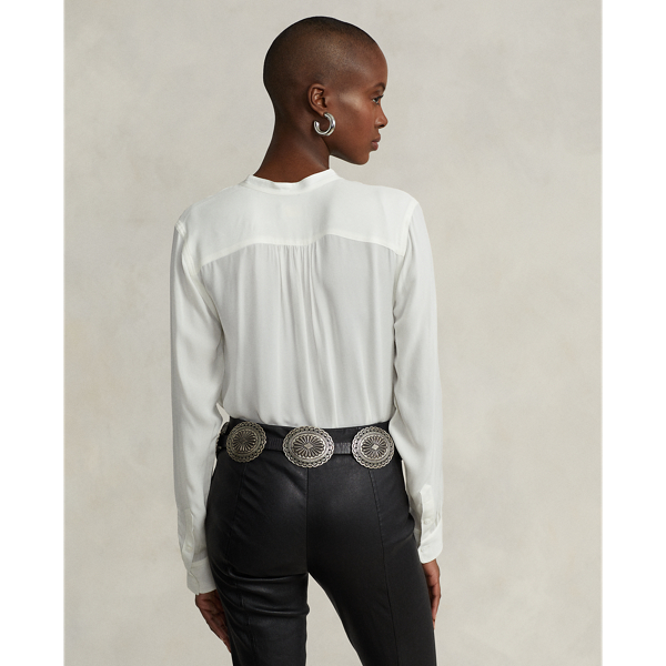 Trophy Cream Silk-Blend Blouse Polo Ralph Lauren 5
