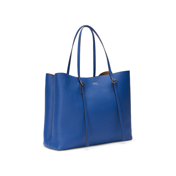 Royal Blue Pebbled Leather Lennox Tote Polo Ralph Lauren 2