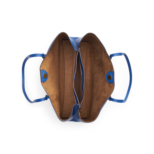 Royal Blue Pebbled Leather Lennox Tote Polo Ralph Lauren 4