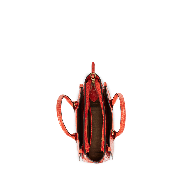 Persimmon Embossed Mini Sloane Satchel Polo Ralph Lauren 4