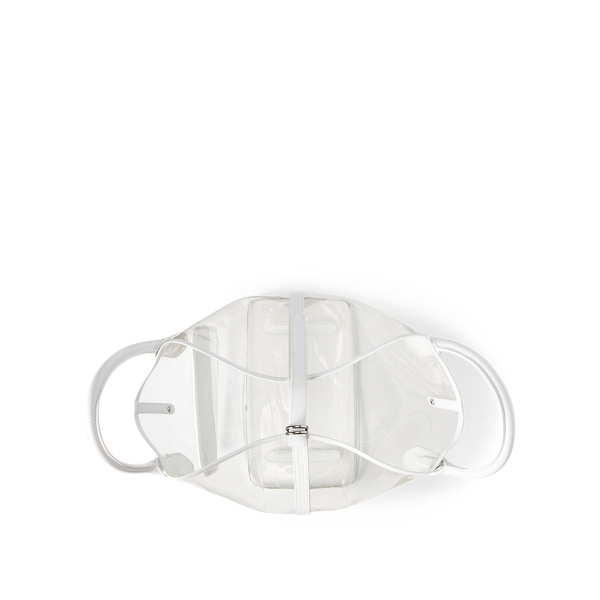 Transparente mittelgro&szlig;e Tote Polo Ralph Lauren in Clear/White 4