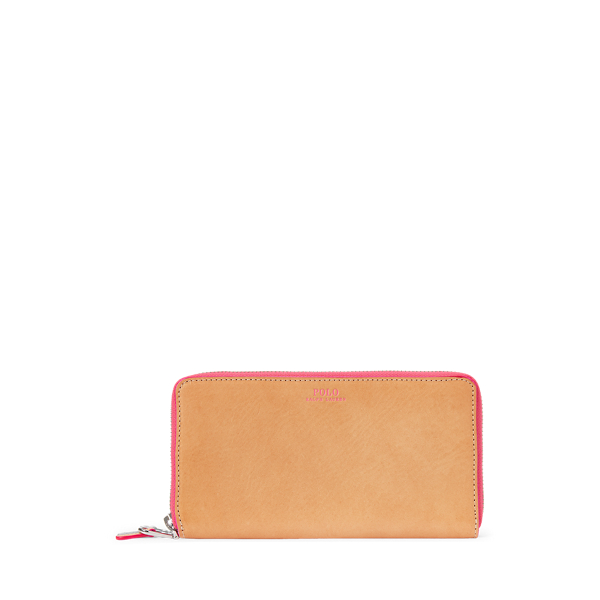 Leather Zip-Around Wallet Polo Ralph Lauren em 1