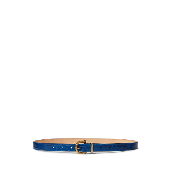 Crocodile-Stamped Leather Belt Polo Ralph Lauren 1