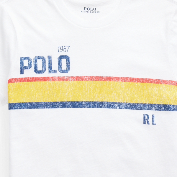 White Striped Jersey Tee Polo Ralph Lauren 5