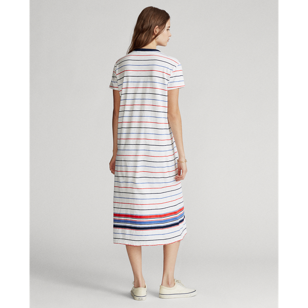 White Multi Striped Jersey Dress Polo Ralph Lauren 5