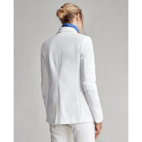 White Double-Knit Jacquard Blazer Polo Ralph Lauren 6