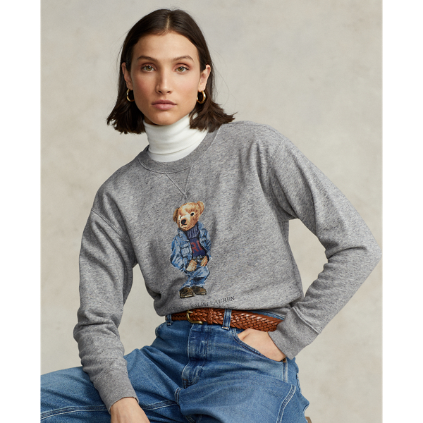 Ralph lauren teddy bear sweater grey hotsell