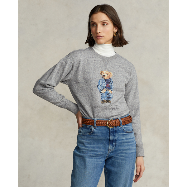 Dark Vintage Heather Polo Bear Fleece Sweatshirt Polo Ralph Lauren 6