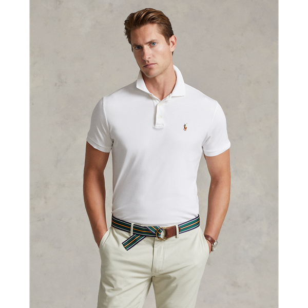 Men s White Soft Cotton Polo Shirts Ralph Lauren