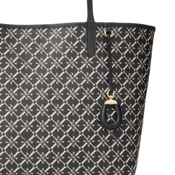 Black Heritage Logo Medium Collins Tote Lauren 6