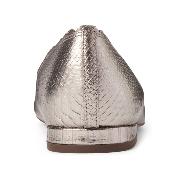 Silver Glennie Metallic Leather Flat Lauren 3