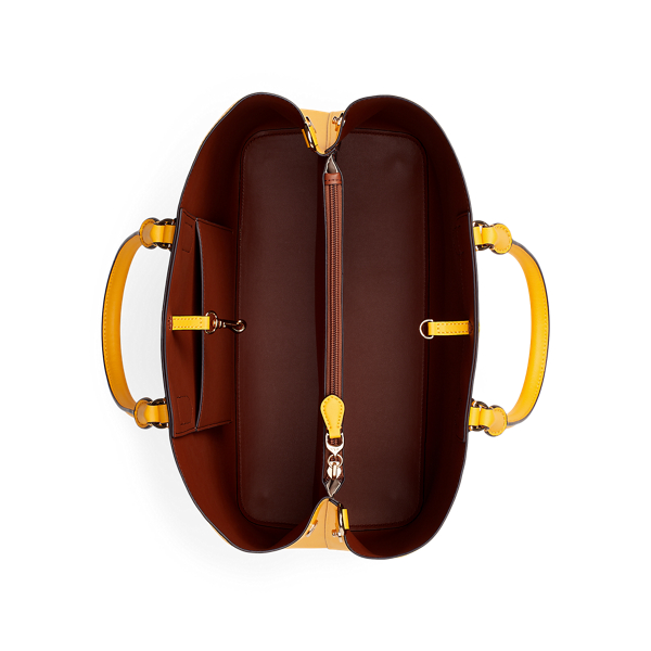 Yellow/Tan Leather Large Marcy Satchel Lauren 3
