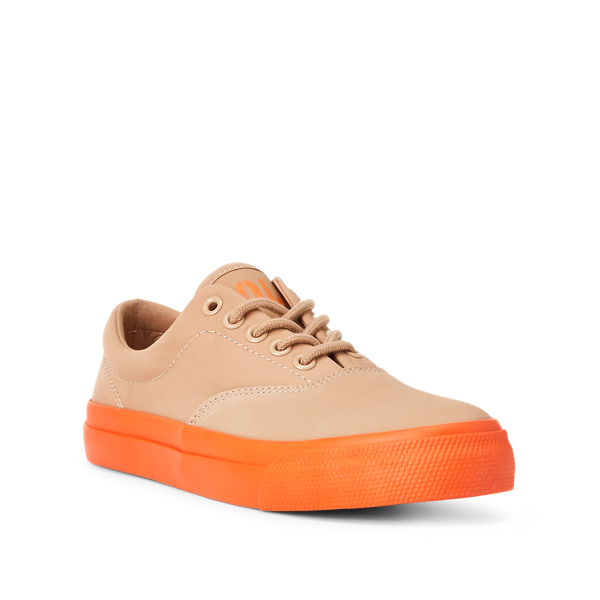 Khaki/Dusk Orange Bryn Taffeta Trainer Polo Ralph Lauren 2