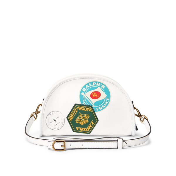 White/Multi Travel-Patch Leather Crossbody Polo Ralph Lauren 4