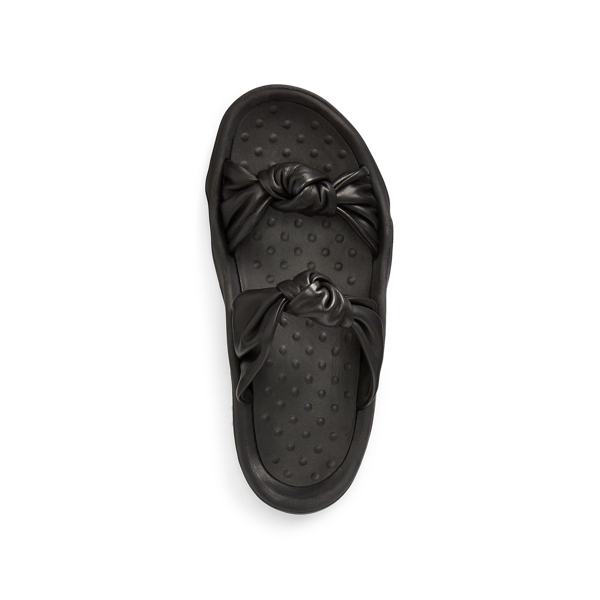 Black Knotted-Strap Leather Sandal Polo Ralph Lauren 5