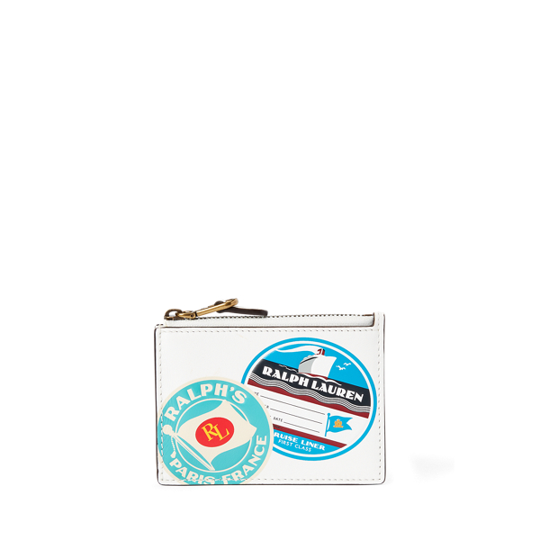 Graphic Leather Zip Card Case