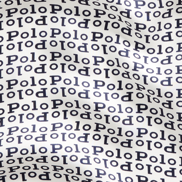 Cream/Blue Logo-Print Silk Scarf Polo Ralph Lauren 3