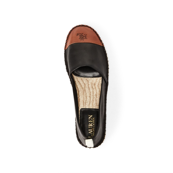 Black/Deep Saddle Tan Dorian Leather Espadrille Lauren 5