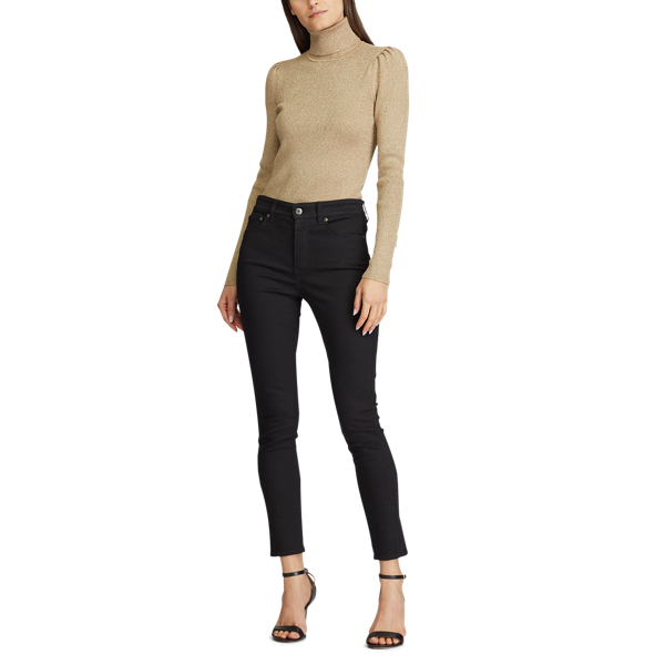 Gold Puff-Sleeve Turtleneck Sweater Lauren 2