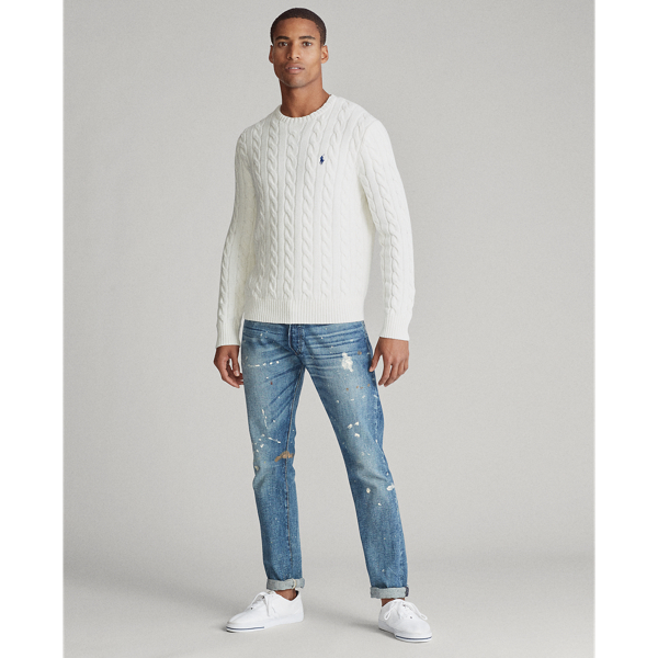 Old White Cable-Knit Cotton Jumper Polo Ralph Lauren 3
