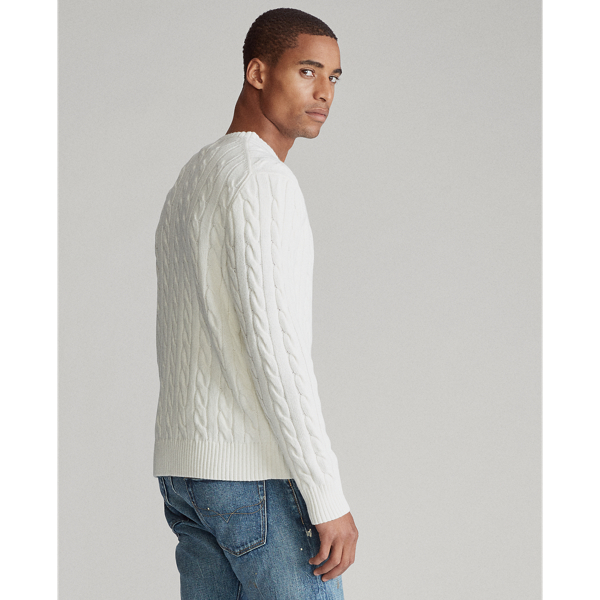Old White Cable-Knit Cotton Jumper Polo Ralph Lauren 5