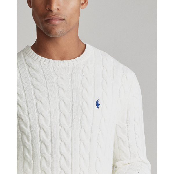 Old White Cable-Knit Cotton Jumper Polo Ralph Lauren 6