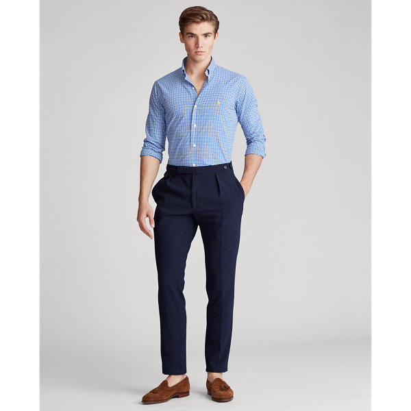 Blue/White Slim Fit Plaid Poplin Shirt Polo Ralph Lauren 3