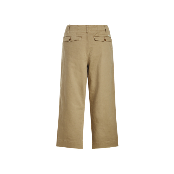 Pantaloni in twill di cotone a gamba larga Polo Ralph Lauren in Kaki Montana 2