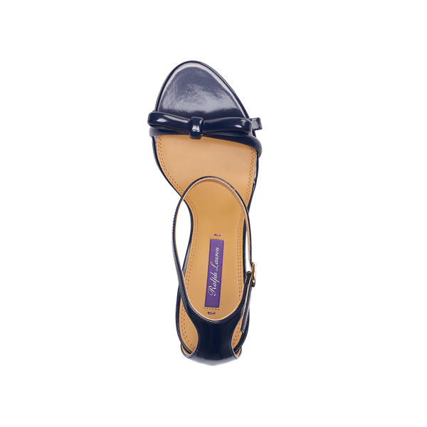 Lux Navy Joanne Bow Patent Sandal Ralph Lauren Collection 4