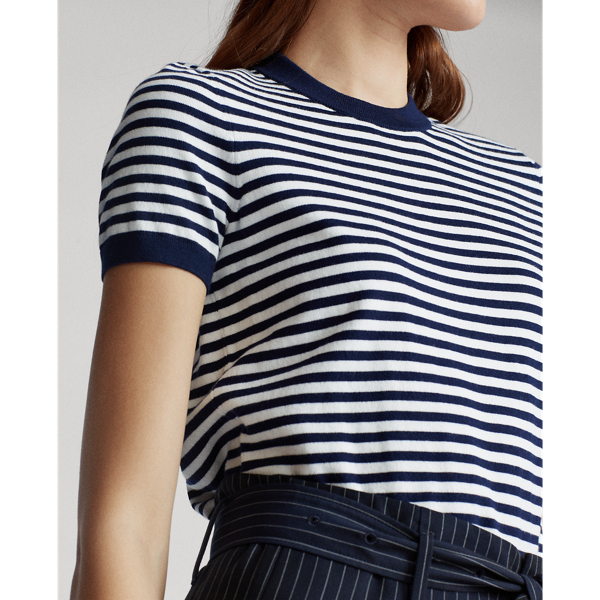 Bright Navy/White Striped Short-Sleeve Jumper Polo Ralph Lauren 5