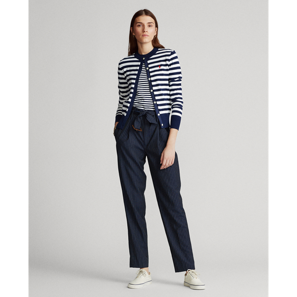 Bright Navy/White Striped Cotton Cardigan Polo Ralph Lauren 3