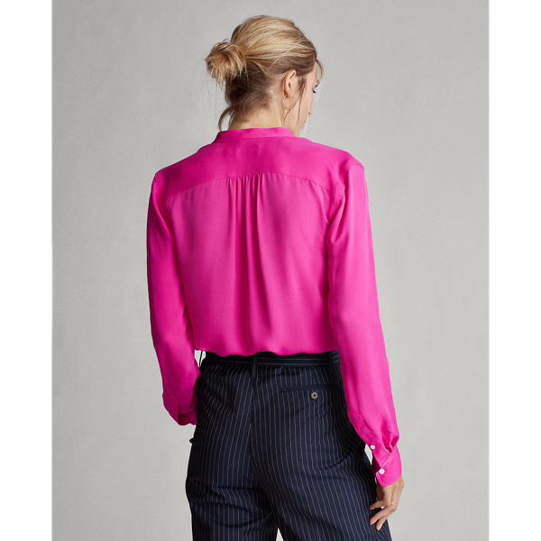 Belmont Pink Silk-Blend Blouse Polo Ralph Lauren 6