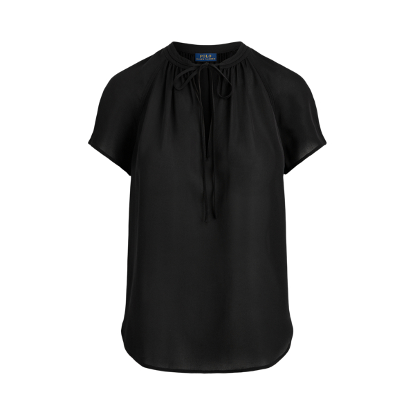 Silk Tie-Neck Blouse Polo Ralph Lauren 1