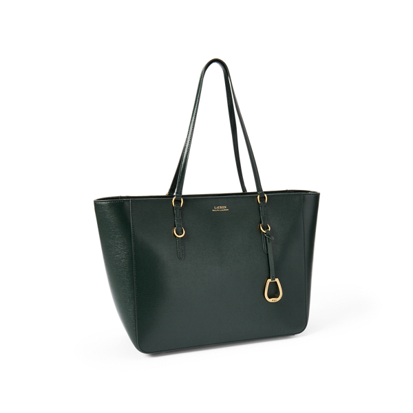 Green Saffiano Leather Tote Lauren 2