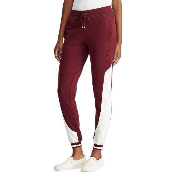 Pinot Noir/Cream Terry Track Pant Lauren 3