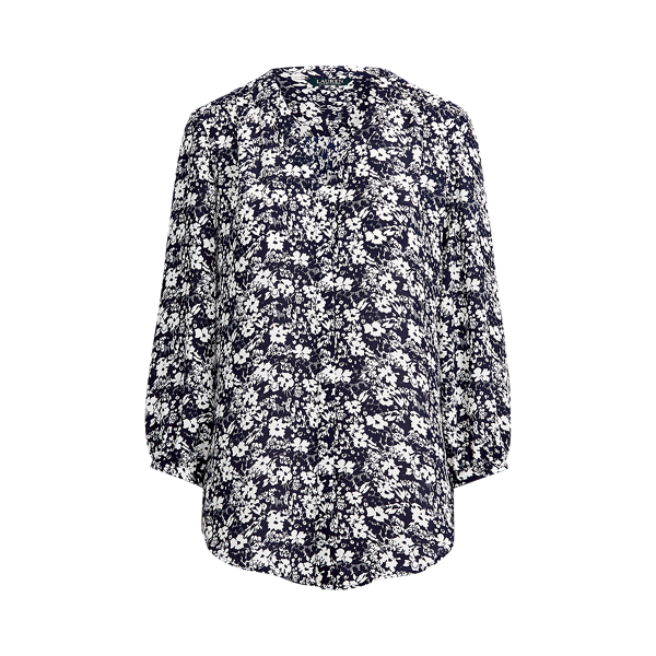 Floral-Print Georgette Top Lauren em 1