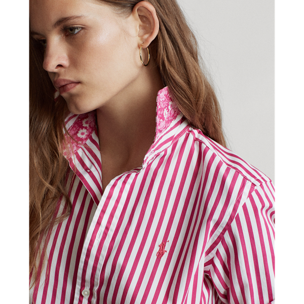 Pink/White Striped Cotton Shirt Polo Ralph Lauren 6