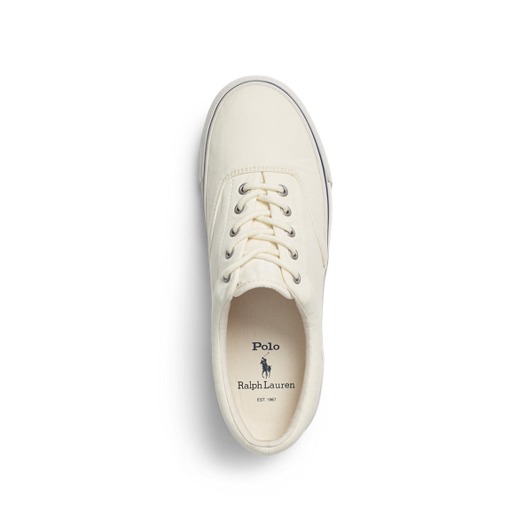 Parchment Cream Harpoon Canvas Trainer Polo Ralph Lauren 4