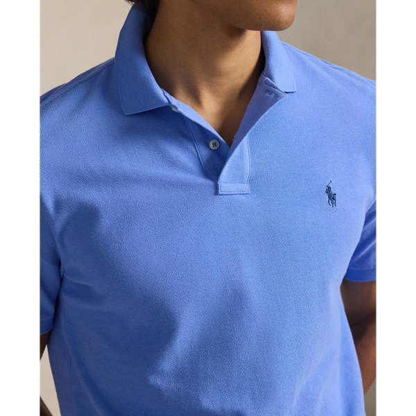 Harbor Island Blue/Navy The Iconic Classic Fit Mesh Polo Polo Ralph Lauren 6