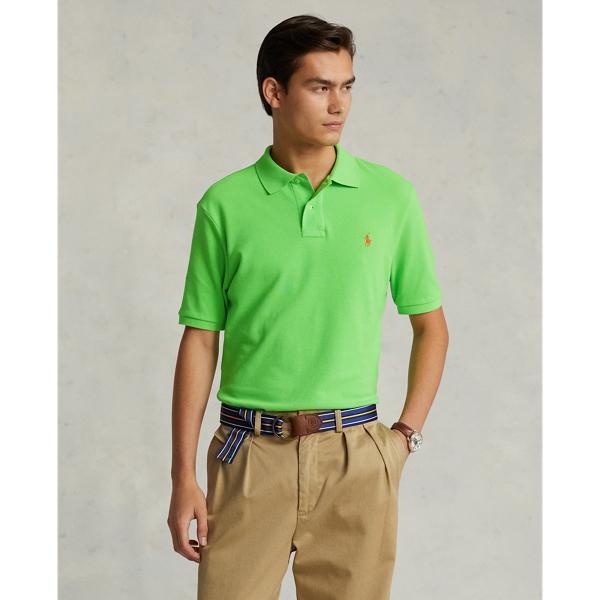 Kiwi Lime/Bright Red The Iconic Mesh Polo Shirt Polo Ralph Lauren 1