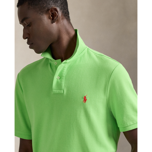 Kiwi Lime/Bright Red The Iconic Classic Fit Mesh Polo Polo Ralph Lauren 6
