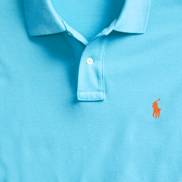 Cove Blue/Orange The Iconic Classic Fit Mesh Polo Polo Ralph Lauren 8